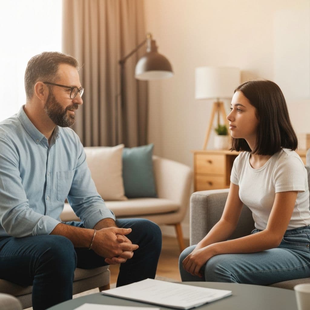 Teen in coaching session with mentor